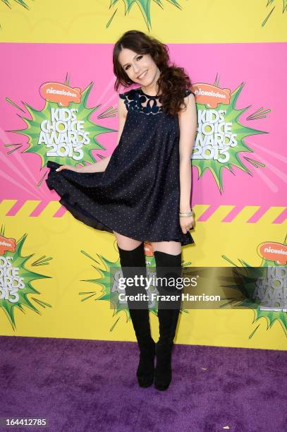 Actress Erin Sanders arrives at Nickelodeon's 26th Annual Kids' Choice Awards at USC Galen Center on March 23, 2013 in Los Angeles, California.