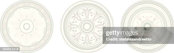 victorian rose windows - rose window stock illustrations