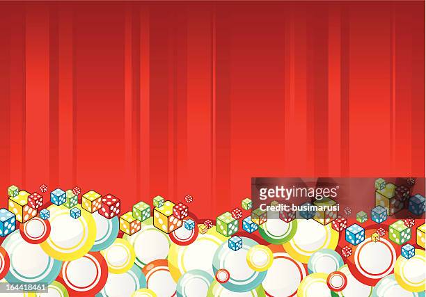 bingo balls on a red background - bingo balls 幅插畫檔、美工圖案、卡通及圖標