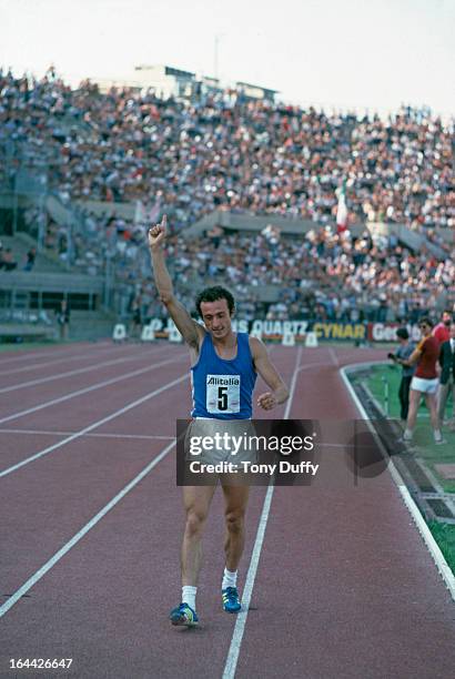 Italian sprinter Pietro Mennea at the European Cup in Turin, Italy, August 1979.