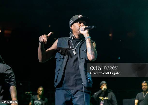 Krayzie Bone of Bone Thugs-N-Harmony preforms at Little Caesars Arena on August 18, 2023 in Detroit, Michigan.