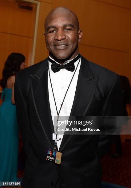 Boxer Evander Holyfield with Moet & Chandon at Celebrity Fight Night XIX at JW Marriott Desert Ridge Resort & Spa on March 23, 2013 in Phoenix,...