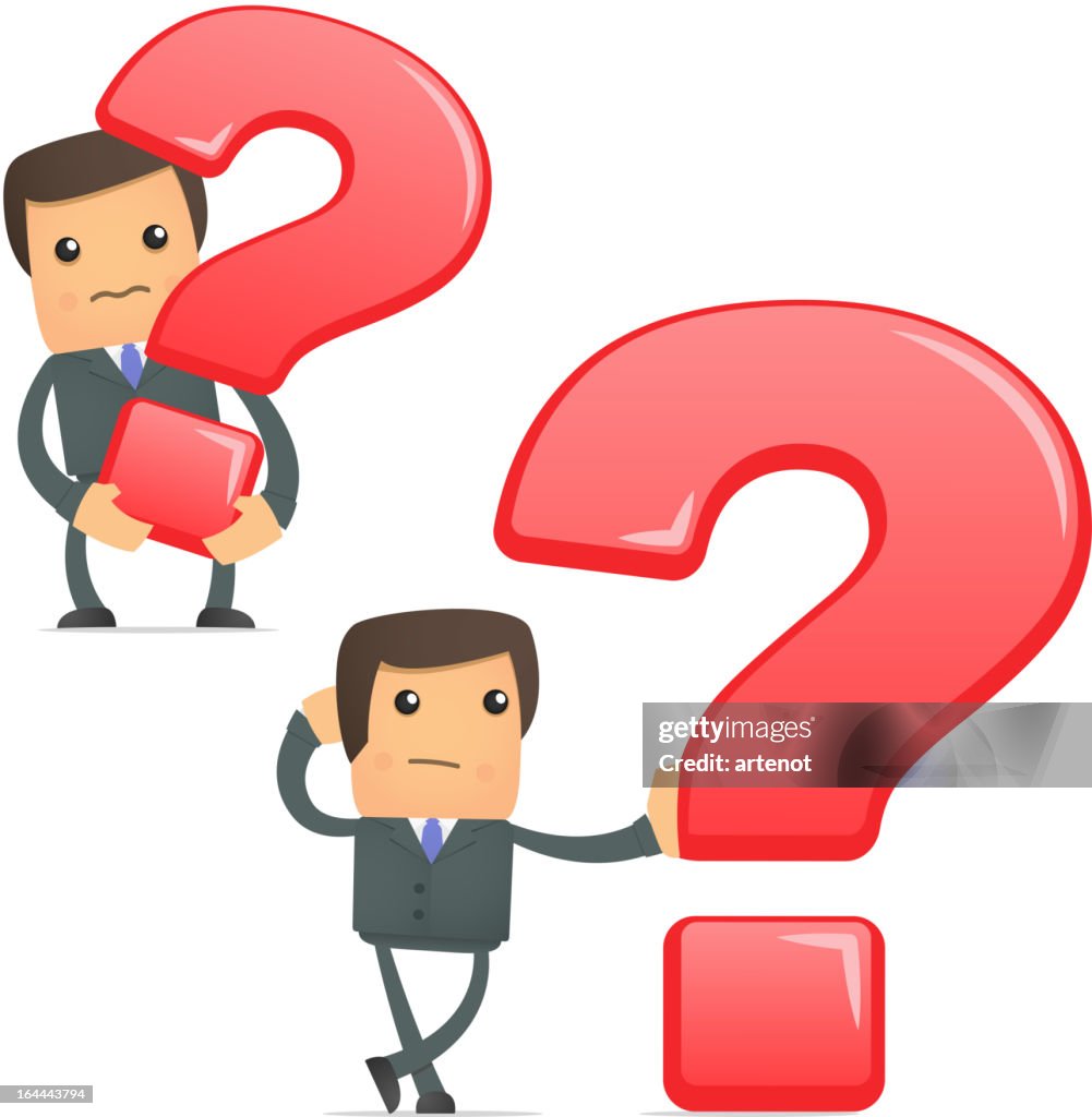 Funny Cartoon Businessman With A Question Mark High-Res Vector Graphic - Getty Images Funny Cartoon Businessman With A Question Mark High-Res Vector Graphic - Getty Images