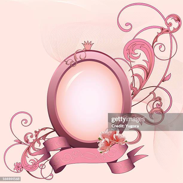 Gamour Frame Pink Oval Frame High Res Illustrations - Getty Images