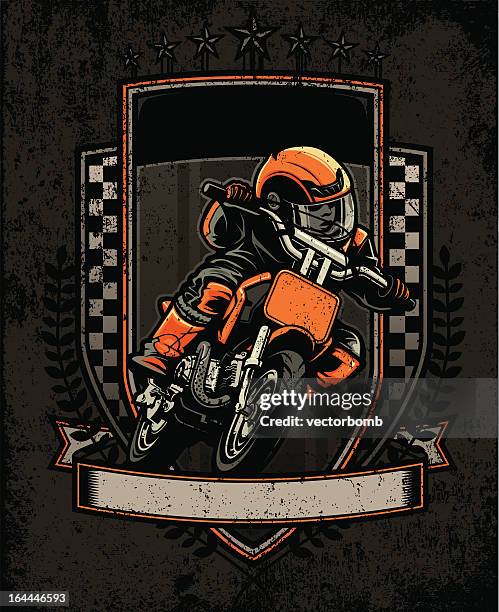 mini motard racer: 3qtr view - crest version - little league stock illustrations