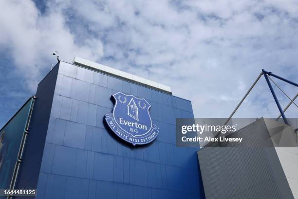 General view outside Goodison Park is seen prior to the Premier League match between Everton FC and Wolverhampton Wanderers at Goodison Park on...