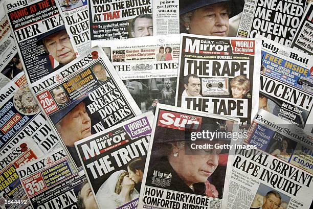 Many United Kingdom tabloids and National broadsheets' front pages feature Paul Burrell's on going story with the royal family November 13, 2002 in...