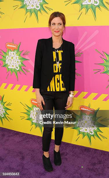 Actress Kristen Wiig arrives at Nickelodeon's 26th Annual Kids' Choice Awards at USC Galen Center on March 23, 2013 in Los Angeles, California.