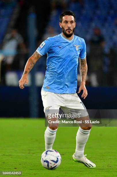 Luis Alberto of SS Lazio in action during the Serie A TIM match between SS Lazio and Genoa CFC at Stadio Olimpico on August 27, 2023 in Rome, Italy.