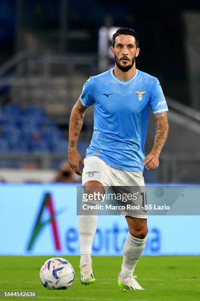 Luis Alberto of SS Lazio in action during the Serie A TIM match between SS Lazio and Genoa CFC at Stadio Olimpico on August 27, 2023 in Rome, Italy.