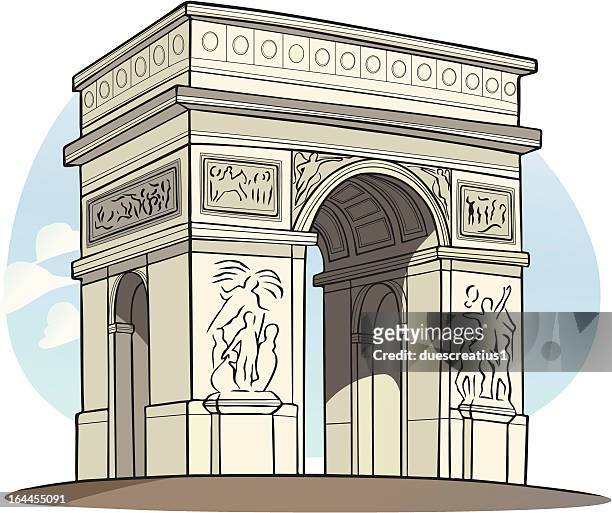 illustrations, cliparts, dessins animés et icônes de arc de triomphe, à paris, france - arc de triomphe de paris