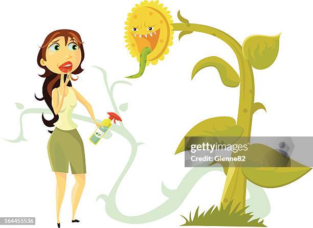 weed problem in the garden - weeding stock illustrations