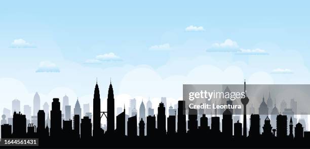 kuala lumpur (all buildings are complete and moveable) - malaysia city stock illustrations
