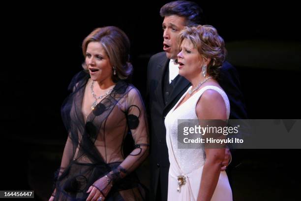 Joseph Volpe Gala at the Metropolitan Opera on Saturday night, May 20, 2006.This image;From left, Renee Fleming, Thomas Hampson and Susan Graham...