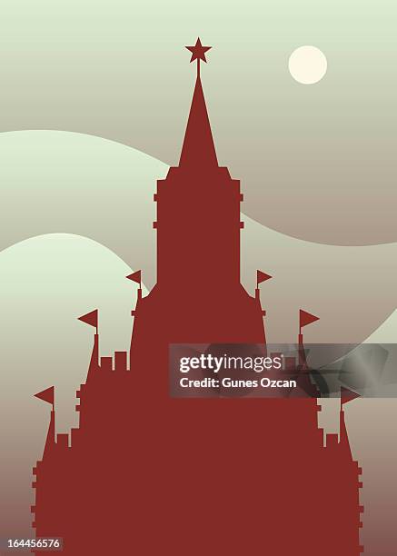 white nights - kremlin clock stock illustrations