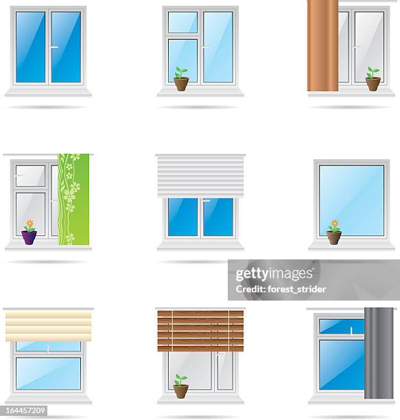 home windows icons - glass window stock illustrations