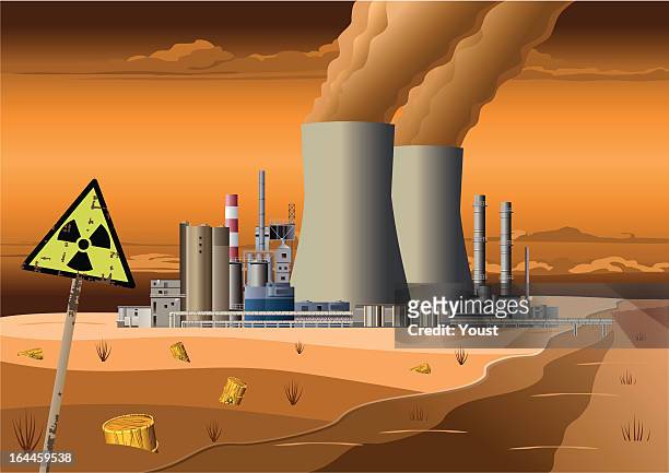 nuclear power station - chernobyl stock illustrations