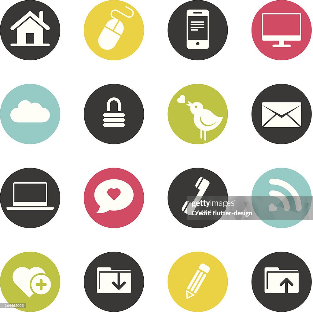 Set of computer icons for web and mobile use
