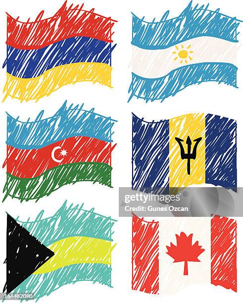 hand drawn vector flags - argentina stock illustrations