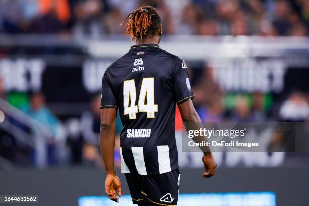 Mohamed Sankoh of Heracles Almelo looks on during the Dutch Eredivisie match between Heracles Almelo and Excelsior Rotterdam at Erve Asito on...