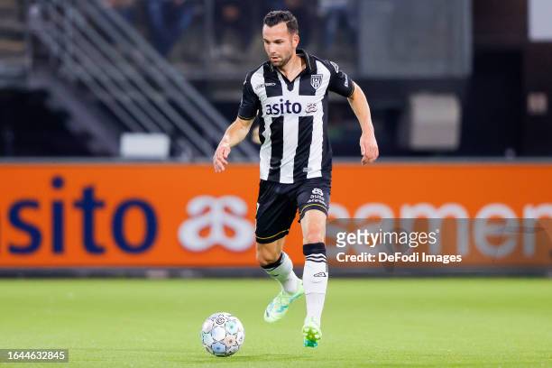 Thomas Bruns of Heracles Almelo controls the ball during the Dutch Eredivisie match between Heracles Almelo and Excelsior Rotterdam at Erve Asito on...
