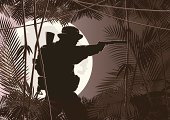 soldier in jungle forest