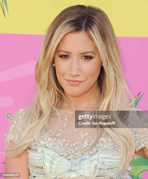 Actress Ashley Tisdale arrives at Nickelodeon's 26th Annual Kids' Choice Awards at USC Galen Center on March 23, 2013 in Los Angeles, California.