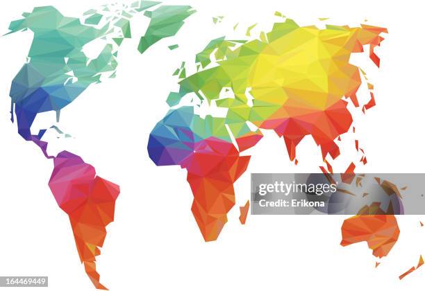 Triangular World Map Triangular World Map Fotografías e imágenes de stock - Getty Images