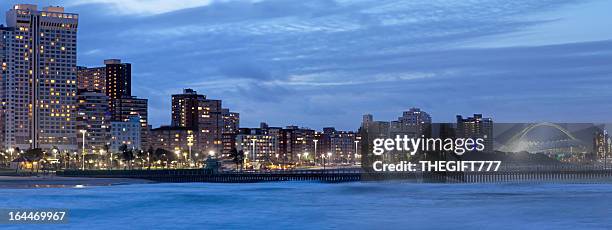 durban city evening with stadium - durban stock pictures, royalty-free photos & images
