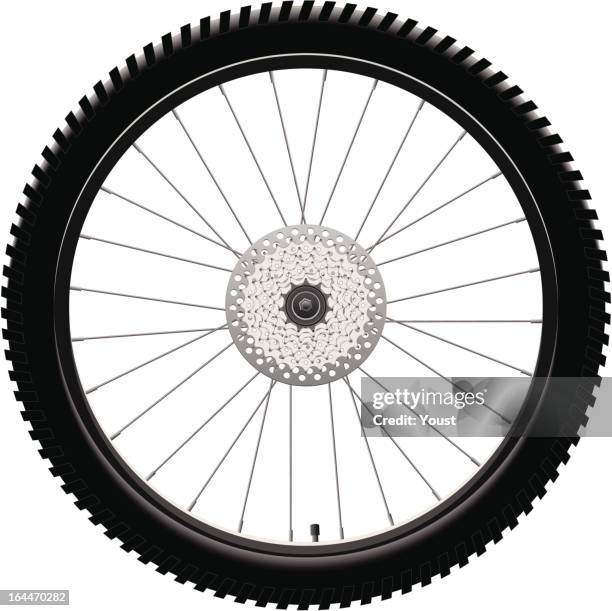 rear bicycle wheel - bike tire tracks stock illustrations