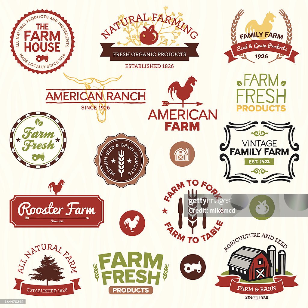 Farming Labels Vintage And Modern Farm Labels High-Res Vector Graphic - Getty Images