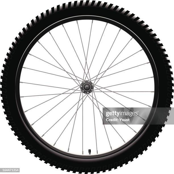 bicycle wheel - mountainbike stock illustrations