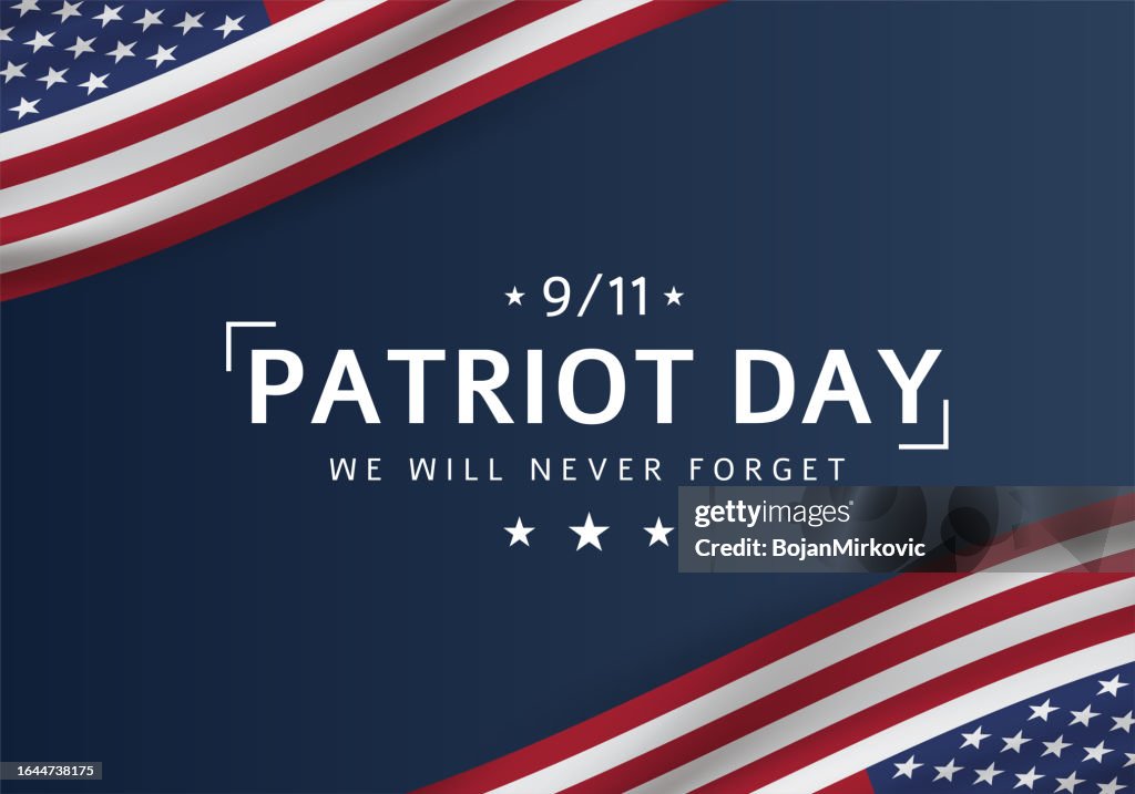 Patriot Day, 9/11 background. We will never forget. Vector