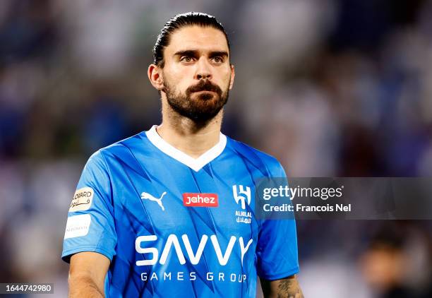 Ruben Neves of Al Hilal Club looks on during the Saudi Pro League match between Al-Hilal and Al-Ettifaq at Prince Faisal Bin Fahad on August 28, 2023...