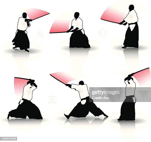 ilustrações, clipart, desenhos animados e ícones de artes marciais-kendo - luta de espadas