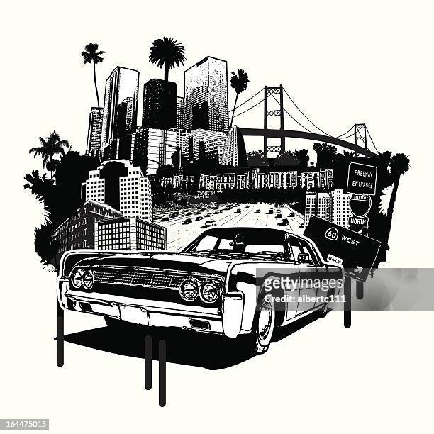 west coast love - los angeles county stock illustrations