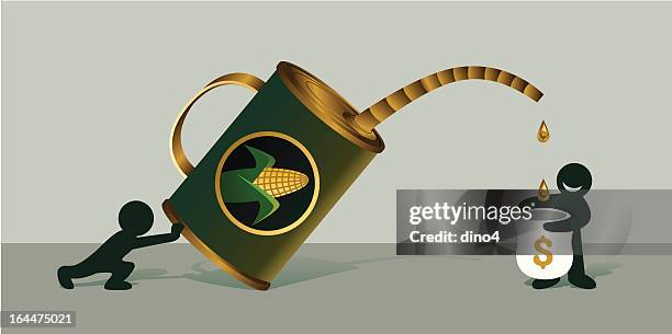 ethanol makes ¢ents - sweetcorn stock illustrations