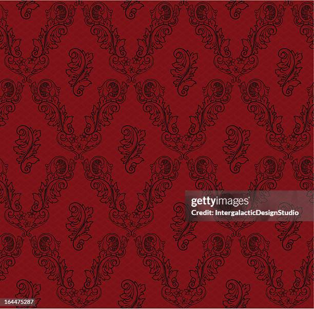 ornamental wall paper pattern - design studio wall stock illustrations