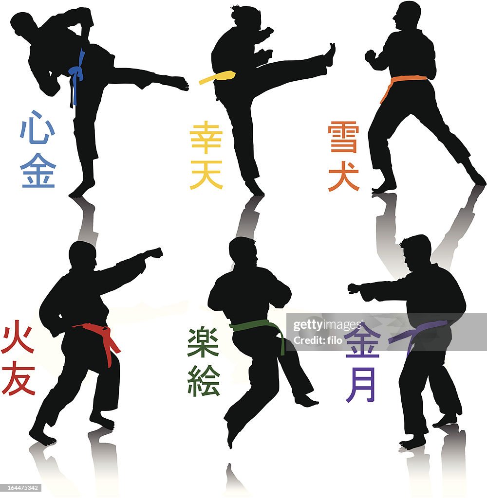 Karate Silhouettes