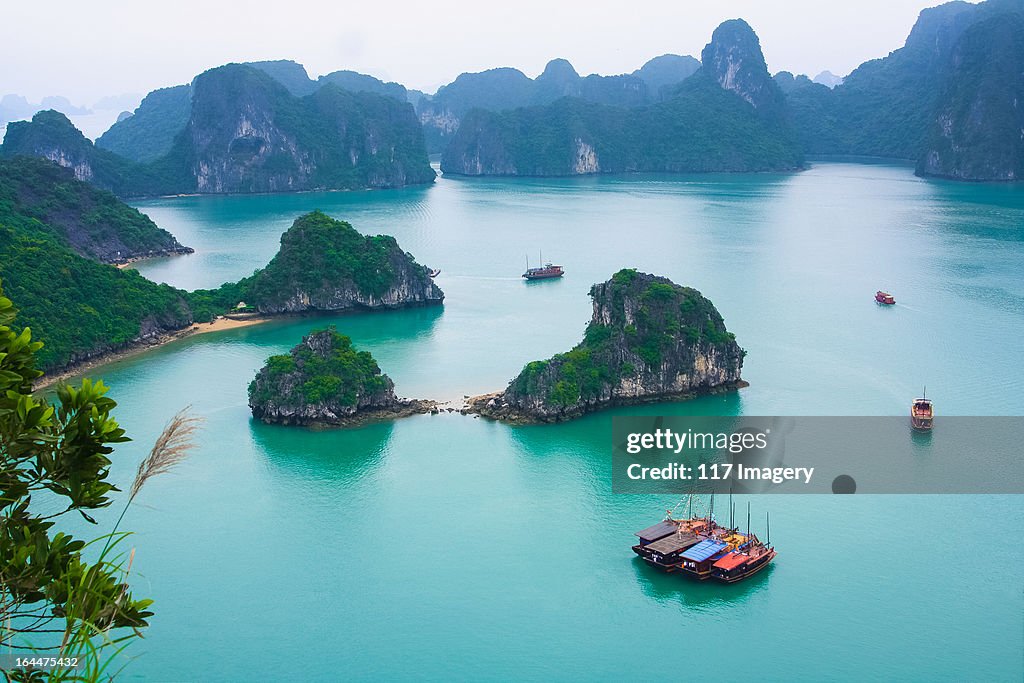 Boats in Ha Long Bay, Quang Ninh, Vietnam