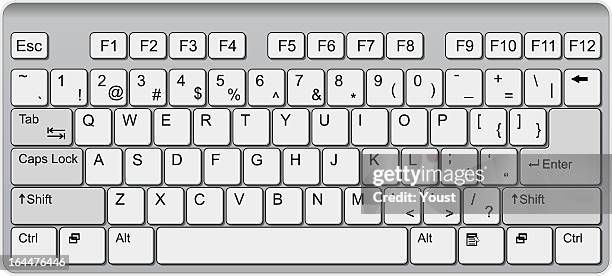 ilustraciones, imágenes clip art, dibujos animados e iconos de stock de teclado de ordenador blanco - teclado de ordenador