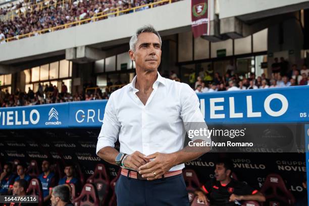 Paulo Sousa manager of US Salernitana during the Serie A TIM match between US Salernitana and Udinese Calcio at Stadio Arechi on August 28, 2023 in...