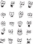 Set of 20 cartoon faces