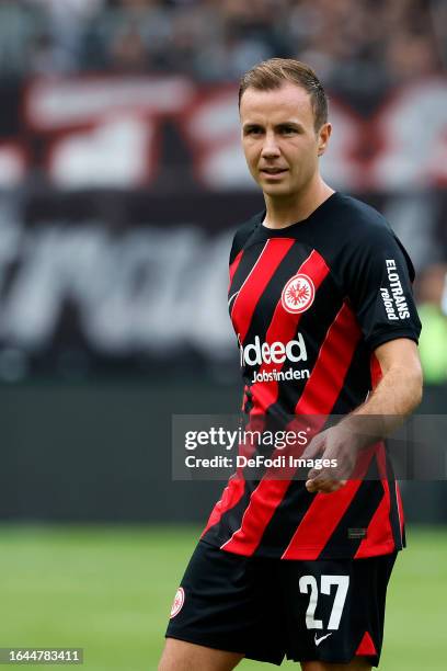 Mario Goetze of Eintracht Frankfurt looks on during the Bundesliga match between Eintracht Frankfurt and 1. FC Köln at Deutsche Bank Park on...