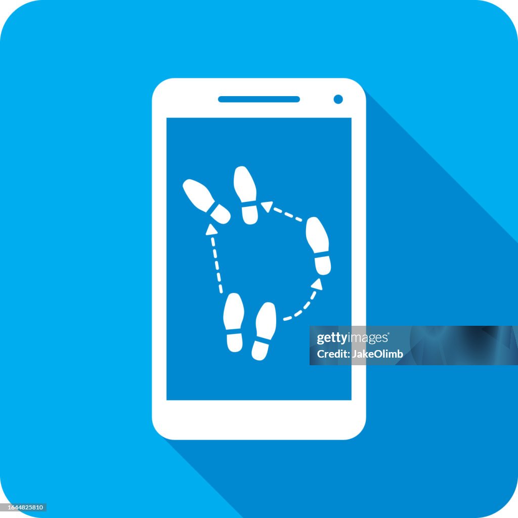 Dancing Shoe Print Smartphone Icon Silhouette