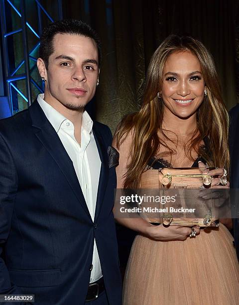 Singer Jennifer Lopez and boyfriend Casper Smart attend Muhammad Ali's Celebrity Fight Night XIX at JW Marriott Desert Ridge Resort & Spa on March...