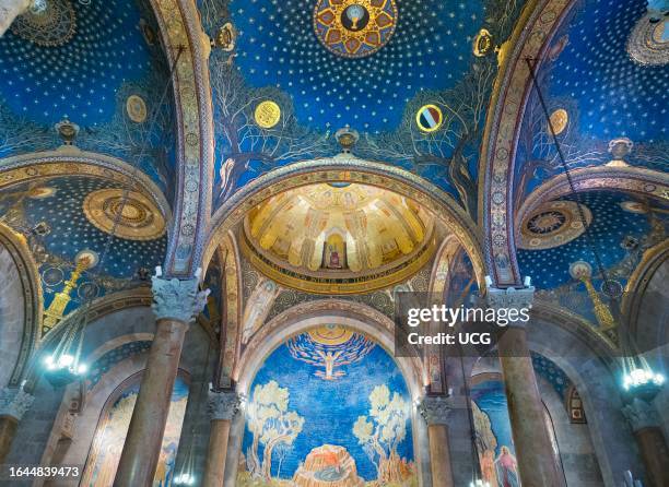 Magnificent exterior of the Church of all Nations in Gethsemane, Jerusalem Israel.