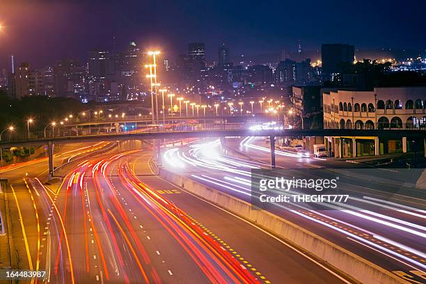 durban city from the motorway - africa road stock pictures, royalty-free photos & images