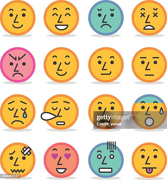 emoticons - mask irritation stock illustrations