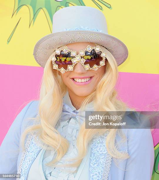 Singer Kesha arrives at Nickelodeon's 26th Annual Kids' Choice Awards at USC Galen Center on March 23, 2013 in Los Angeles, California.